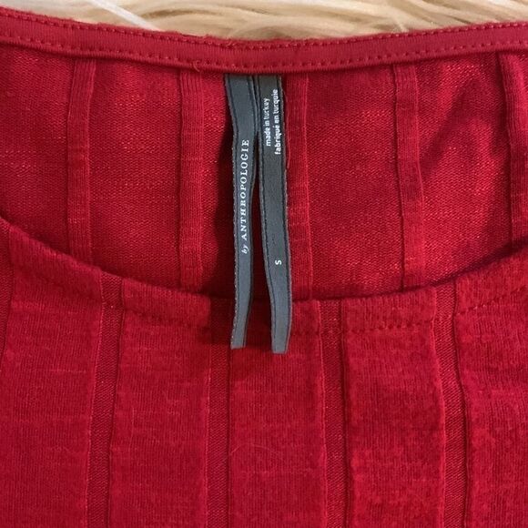 Anthropologie Ribbed Slide Slit Tunic Red New NWOT - Small - Picture 11 of 13